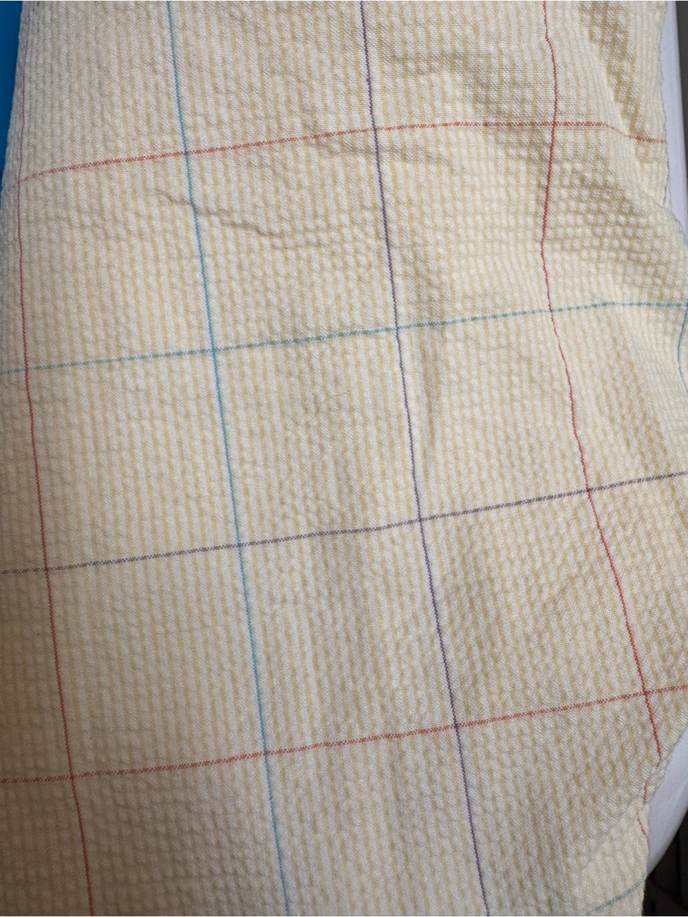 Vintage Land’s End size 38 Yellow seersucker shorts with check pattern preppy - Picture 8 of 8